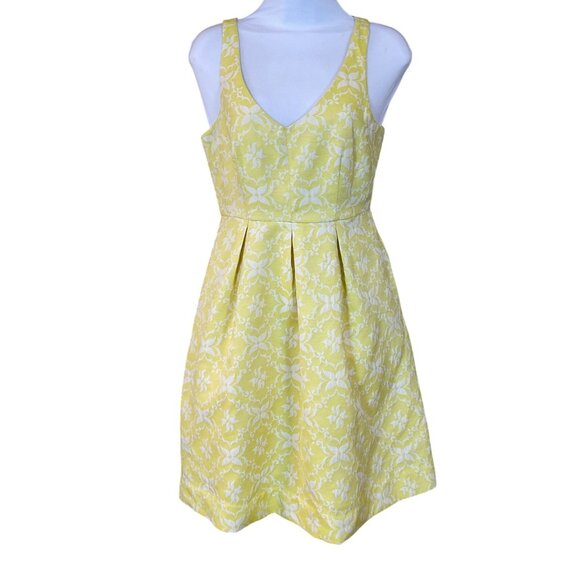 Anthropologie Moulinette Soeurs Longing for Yellow Sleeveless Brocade Dress 2 - Picture 1 of 9